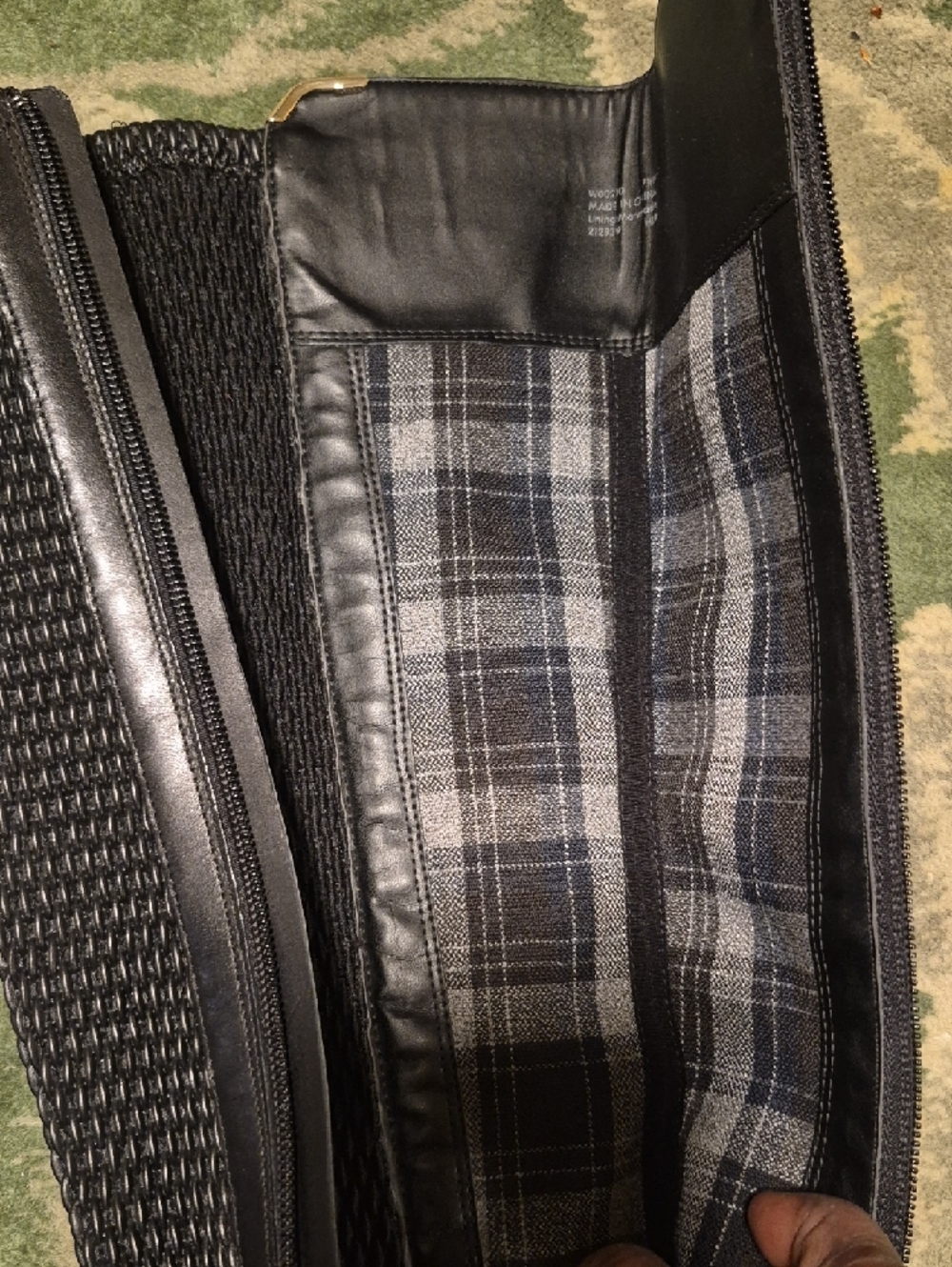 Cole Haan Black Over-the-Knee Leather Riding Boots with Textured Back - Picture 10 of 10